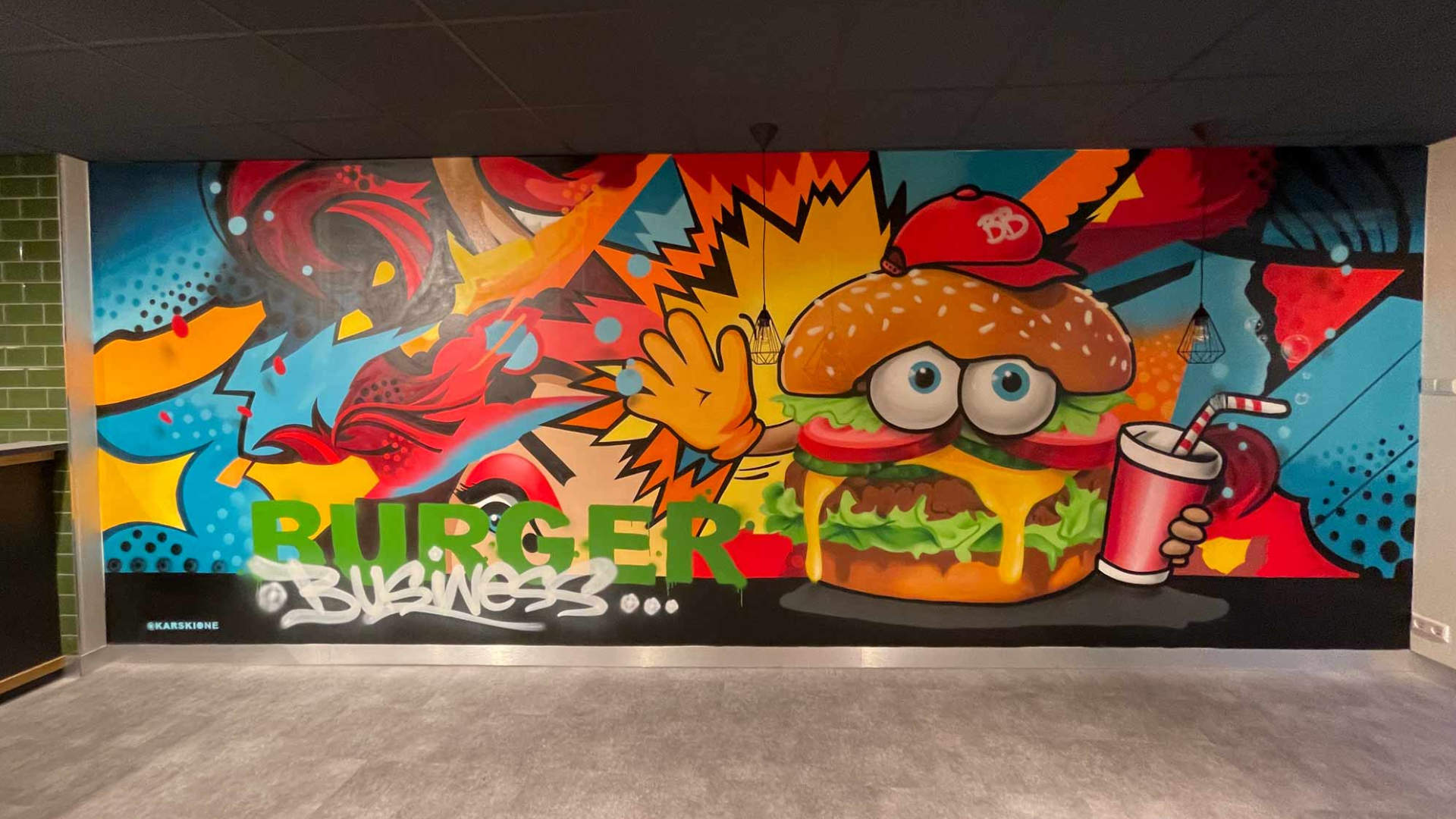 Burger Business Muurschildering MooieMuur