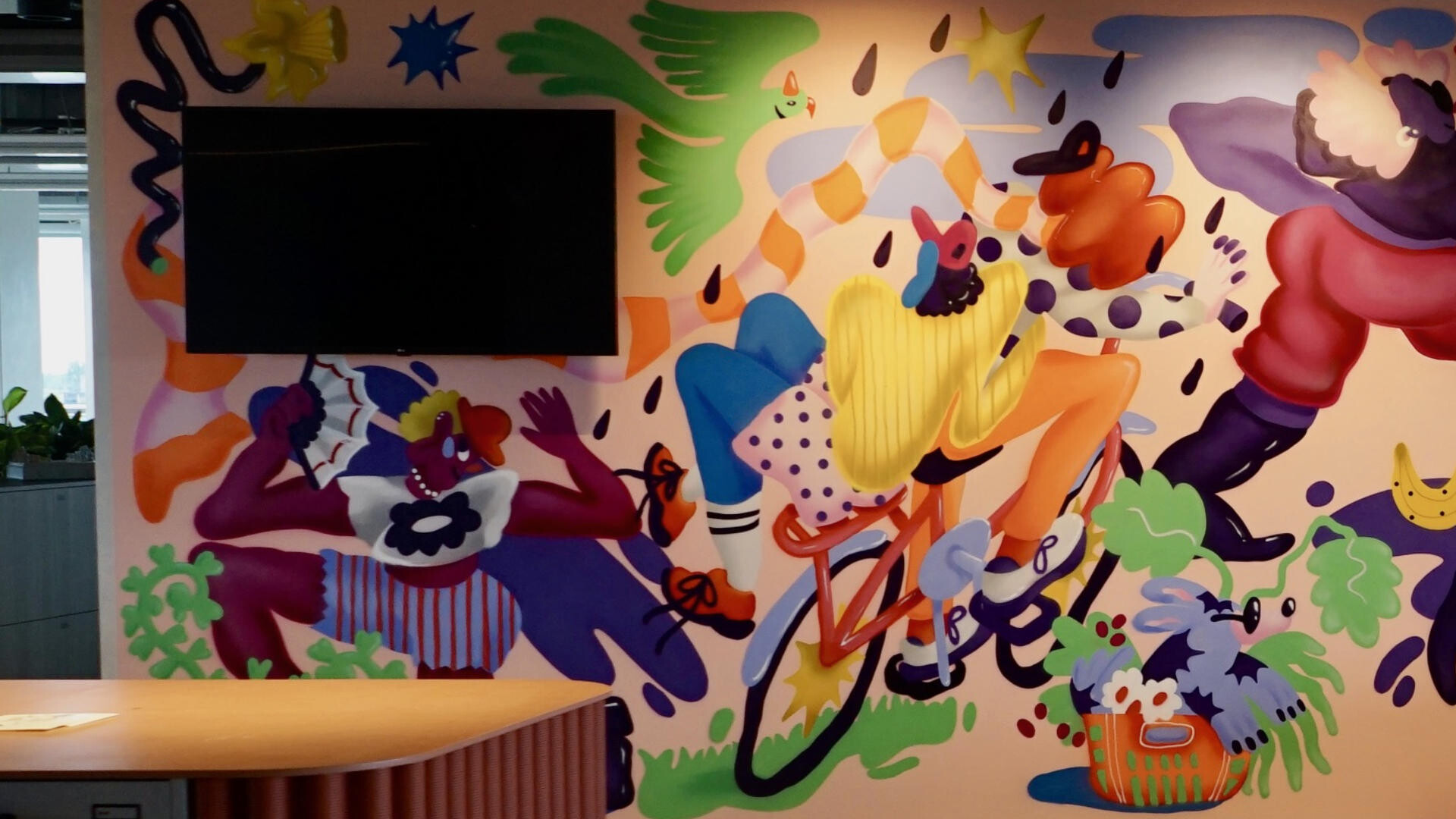 Spotify Mural kantoor Amsterdam close up linkerkant